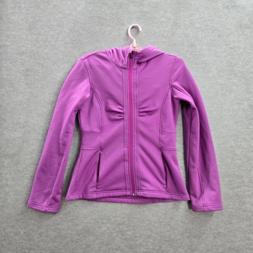 Athleta Women Hoodie Small Pink Zipper Long Sleeve‎ Polyester Spandex